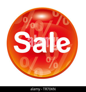3D Computer Grafik, symbolische Schaltfläche mit Text VERKAUF Stockfoto