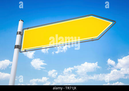 3D Computer Grafik, Verkehrszeichen in der Farbe gelb ohne Text Stockfoto