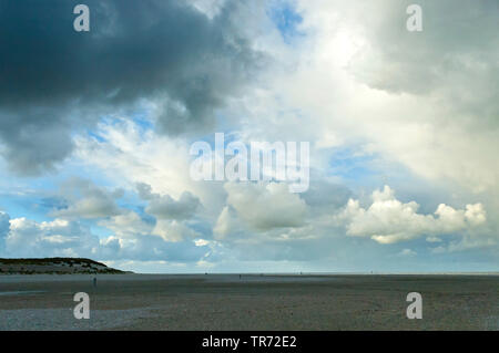 Gewitterwolken über der Nordsee, Niederlande, Vlieland Stockfoto