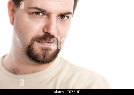 Zufrieden Mann mit spitzbart im Porträt Stockfoto