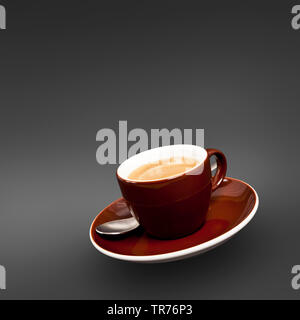 Tasse Kaffee auf grauem Hintergrund Stockfoto