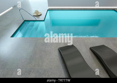 3D Computer Grafik, Design, einen Wellnessbereich mit Whirlpool Stockfoto