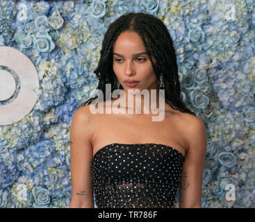 New York, NY - 29. Mai 2019: Zoe Kravitz tragen Kleid von Yves Saint Laurent sorgt sich HBO Big Little liegt 2 Saison Premiere auf Jazz am Lincoln Center Stockfoto