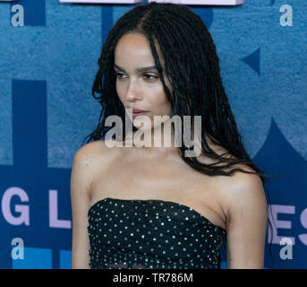 New York, NY - 29. Mai 2019: Zoe Kravitz tragen Kleid von Yves Saint Laurent sorgt sich HBO Big Little liegt 2 Saison Premiere auf Jazz am Lincoln Center Stockfoto