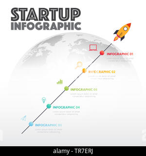 Starten Sie neue Business Projekt Infografik Stockfoto