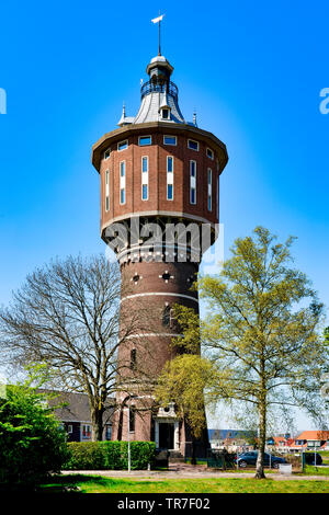 Watertor in Sneek. Sneek ist eine Stadt im Südwesten von Leeuwarden und Sitz der ehemaligen Gemeinde Heerenveen in der Provinz Friesland Stockfoto