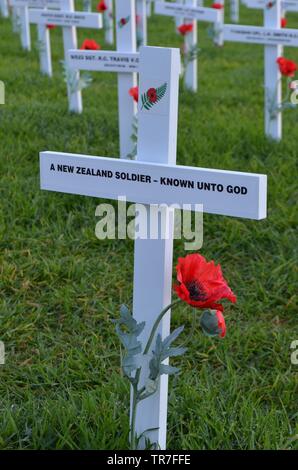 "Eine Neuseeländische Soldaten bekannt zu Gott 'Kreuz Stockfoto