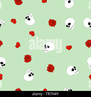 Nahtlose Muster Menschlichen Schadel Weiss Auf Schwarzem Hintergrund Spooky Pirate Kopf Knochen Drucken Unheimlich Bose Karikatur Tot Gesicht Wallpaper Wiederholen Sie Halloween Horror Stockfotografie Alamy