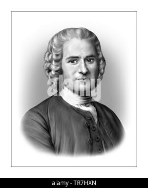 Jean Jacques Rousseau 1712-1778 Schweizer Philosophen Stockfoto