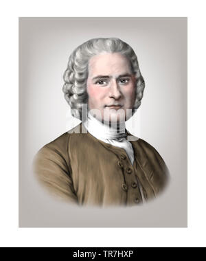 Jean Jacques Rousseau 1712-1778 Schweizer Philosophen Stockfoto