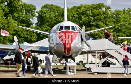 Vickers Viscount Typ 701A (G-ALWF) British European Airways auf statische Anzeige im Imperial War Museum, Duxford Stockfoto