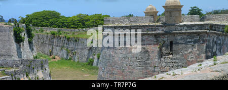 Morro Festung in der Bucht von Havanna, ein Beispiel der spanischen Kolonialzeit defensive Architektur Stockfoto