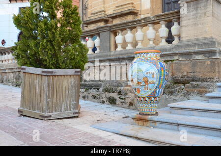 Keramik in der Stadt Sciacca, Sizilien Stockfoto