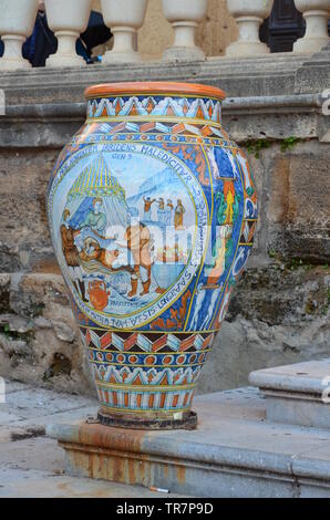 Keramik in der Stadt Sciacca, Sizilien Stockfoto