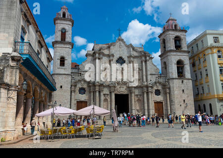 Kathedrale der Jungfrau Maria von der Unbefleckten Empfängnis, die Plaza de la Catedral, Habana Vieja, Havanna, Kuba Stockfoto
