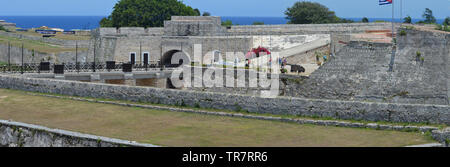 Morro Festung in der Bucht von Havanna, ein Beispiel der spanischen Kolonialzeit defensive Architektur Stockfoto