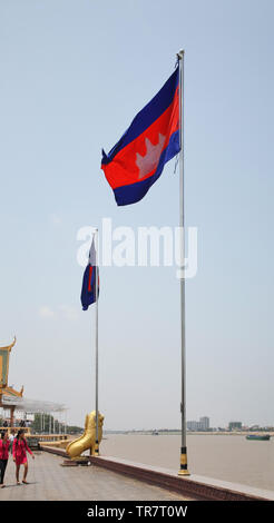 Ufer des Mekong in Phnom Penh. Kambodscha Stockfoto