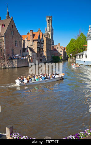 Brügge, sightseeing Bootsfahrt, Belgien, Europa Stockfoto