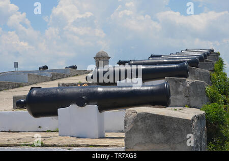 Morro Festung in der Bucht von Havanna, ein Beispiel der spanischen Kolonialzeit defensive Architektur Stockfoto