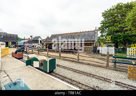 Peene Railway Museum in Elham Valley Line Vertrauen Eisenbahn mit Peene Station im Peene in der Nähe von Folkstone Kent England Großbritannien Stockfoto