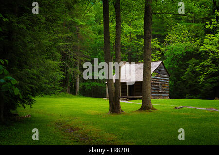 Ein Siedler in Cades Cove Tal in der Great Smoky Mountains Tennessee Stockfoto