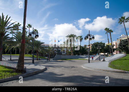 Las Palmas, Gran Canaria, Spanien - 31. Dezember 2017. Lokale Square Plaza de La Feria liegt im Stadtteil Triana in Las Palmas Stockfoto