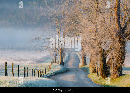 Frostigen morgen, Hyatt Lane, Cade's Cove, Great Smoky Mountains National Park, TN, USA, von Bill Lea/Dembinsky Foto Assoc Stockfoto