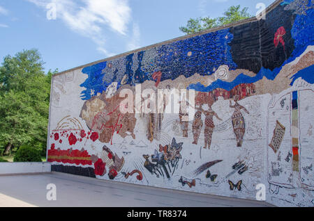 Mosaik - Pelince - asnom Memorial Center in Mazedonien, Staro Nagoričane, Kumanovo, Mazedonien Stockfoto