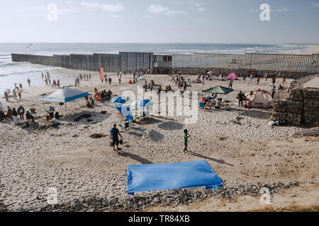 Grenzmauer an Tijuanaa Stockfoto