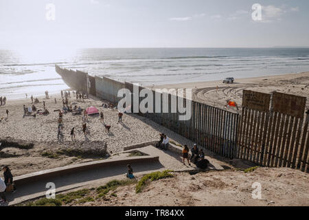 Grenzmauer an Tijuanaa Stockfoto