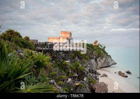 Die Maya-Ruinen von Tulum, Quintana Roo, Yucatan, Mexiko Stockfoto