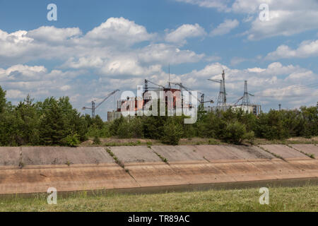 Mai 2019 - Kernkraftwerk Tschernobyl, Reaktor 5 und 6, die Sperrzone von Tschernobyl, Ukraine Stockfoto