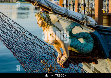 Galionsfigur Meerjungfrau, Schiffe, Victoria, British Columbia, Kanada Stockfoto