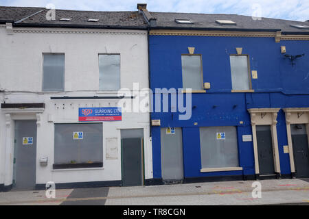 Mai 2019 - Guildford Halbmond in Cardiff, ein historischer Teil der Stadt jetzt bei Sanierung. Stockfoto