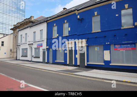 Mai 2019 - Guildford Halbmond in Cardiff, ein historischer Teil der Stadt jetzt bei Sanierung. Stockfoto