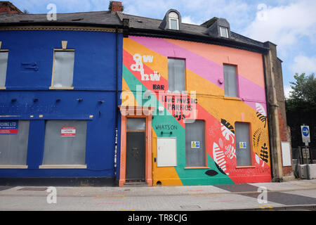 Mai 2019 - Guildford Halbmond in Cardiff, ein historischer Teil der Stadt jetzt bei Sanierung. Stockfoto