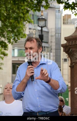 Senden nationale Krise hielt eine Kundgebung vor dem Parlament Sq, nachdem er in einer Petition zu 10 Downing am Donnerstag, den 30. Mai 2019. Stockfoto