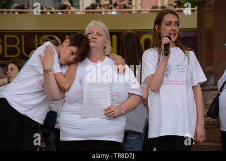 Krise Rallye senden im Parlament Platz Donnerstag, 30. Mai 2019. Stockfoto