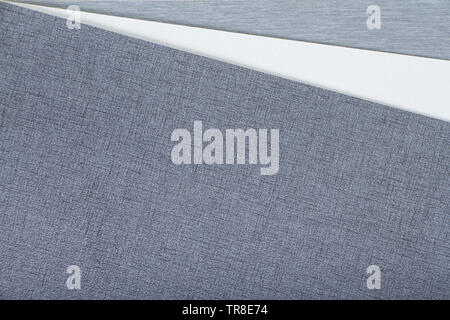 Zweifarbig weiß und grau Textile farbigen Hintergrund, minimalistisches Konzept oder Hintergrund. Stockfoto