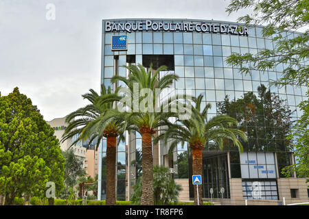 Frankreich, Alpes Maritimes, Nice, Popular Bank Französische Riviera, Porte de l'Arenas, International Business Center, moderner Architektur. Stockfoto
