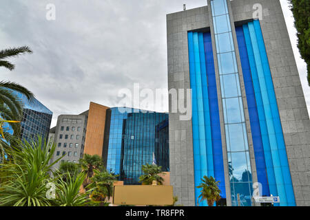 Frankreich, Alpes Maritimes, Nice, Porte de l'Arenas, International Business Center, moderner Architektur. Stockfoto