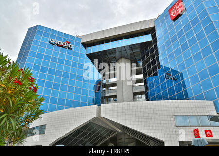 Frankreich, Alpes Maritimes, Nice, Porte de l'Arenas, International Business Center, moderner Architektur. Stockfoto