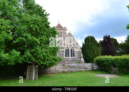 St Giles' Kirche, Shipbourne, Kent. In der Nähe von Tonbridge und Sevenoaks. Ein viktorianisches Kirche in einer schönen Landschaft. Stockfoto