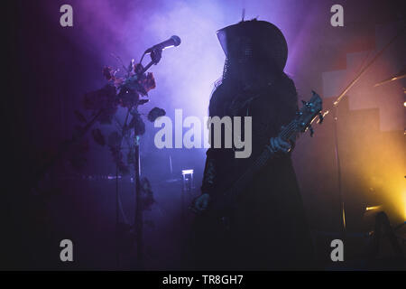 Zagreb, Kroatien - 30. 2019. Konzert der Kult Gothic Rock Band Christian Death, Zagreb, Kroatien. Stockfoto