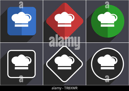 Cook Set von flachen Design Web Icons in 6-Optionen Stockfoto