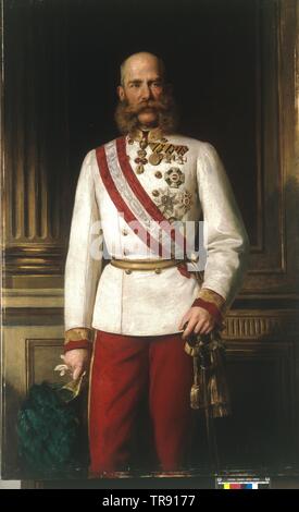 Franz Joseph I., Kaiser von Österreich (1830-1916), Bild in Galauniform, Bild, halbe Länge stehen, in galauniform als Österreichischer Feldmarschall. Ölgemälde von Jozsef sein, 1. Hälfte 1880 er Jahren, Additional-Rights - Clearance-Info - Not-Available Stockfoto