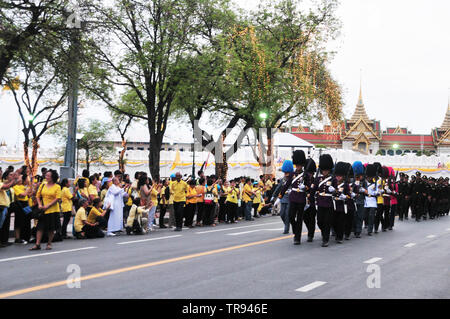 Bangkok, Thailand - 04 Mai 2019: King's Guard Regiments, Thai Royal Soldat in die Parade in der Reihe für die Krönung des Königs Zeremonie am Sanam Laung, der Roya Stockfoto