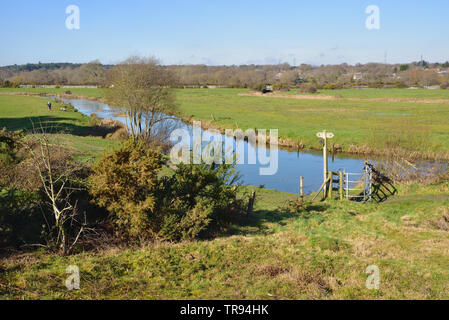 Des Flusses Piddle oder Trent, aus dem Norden Wände in Wareham gesehen Stockfoto