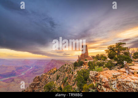 Desert View Wachturm am Grand Canyon, Arizona, USA. Stockfoto