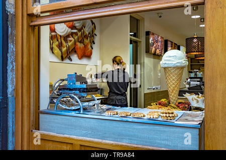 Die Waffeln auf belgische Waffel shop, Brüssel, Belgien Stockfoto